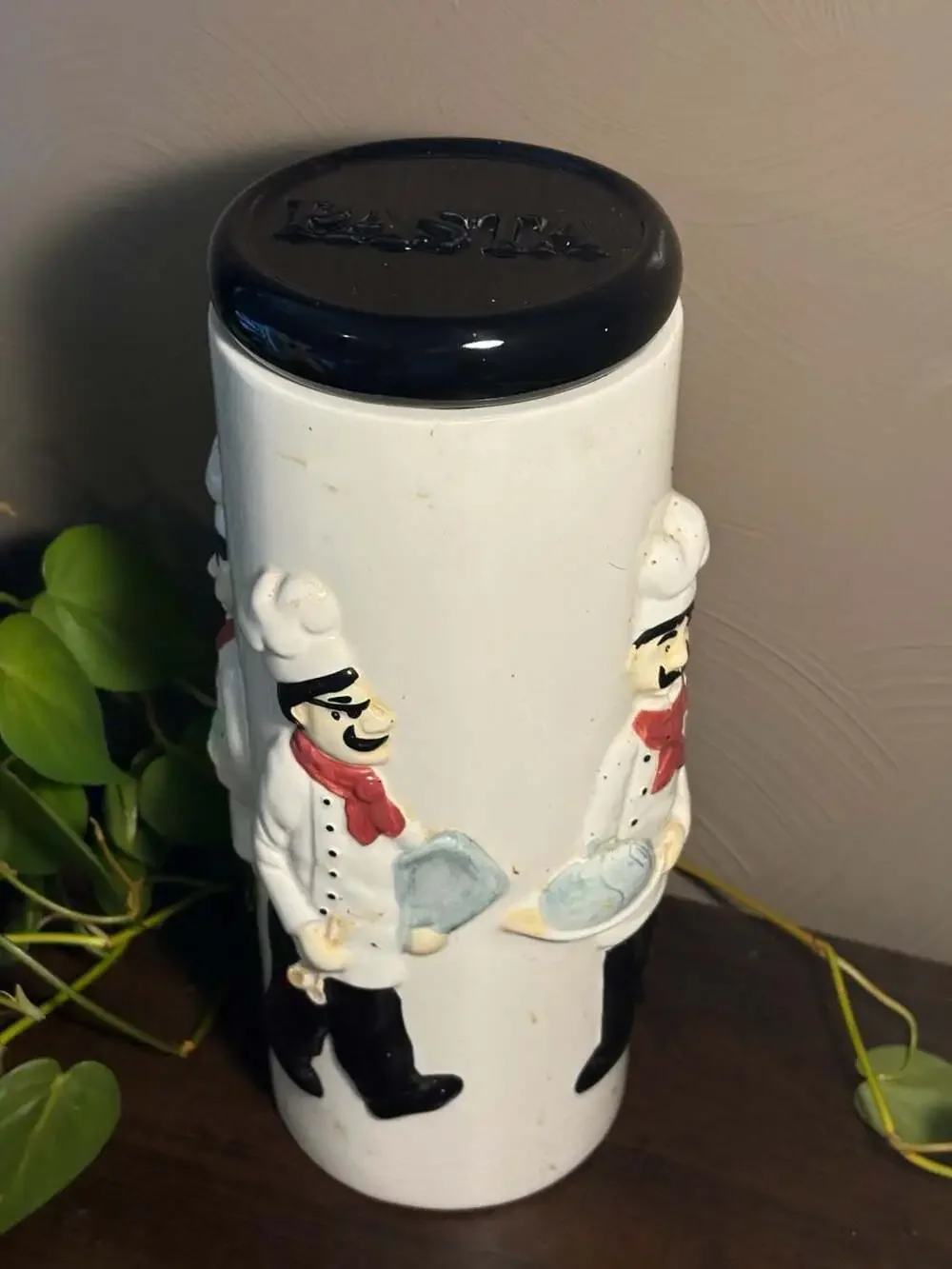 Houston Harvest Bistro Waiter Ceramic Pasta Canister Jar